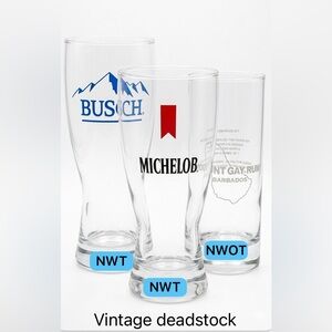 Vintage NWT Barware Bundle - Busch, Michelob, Mount Gay - New Old Stock